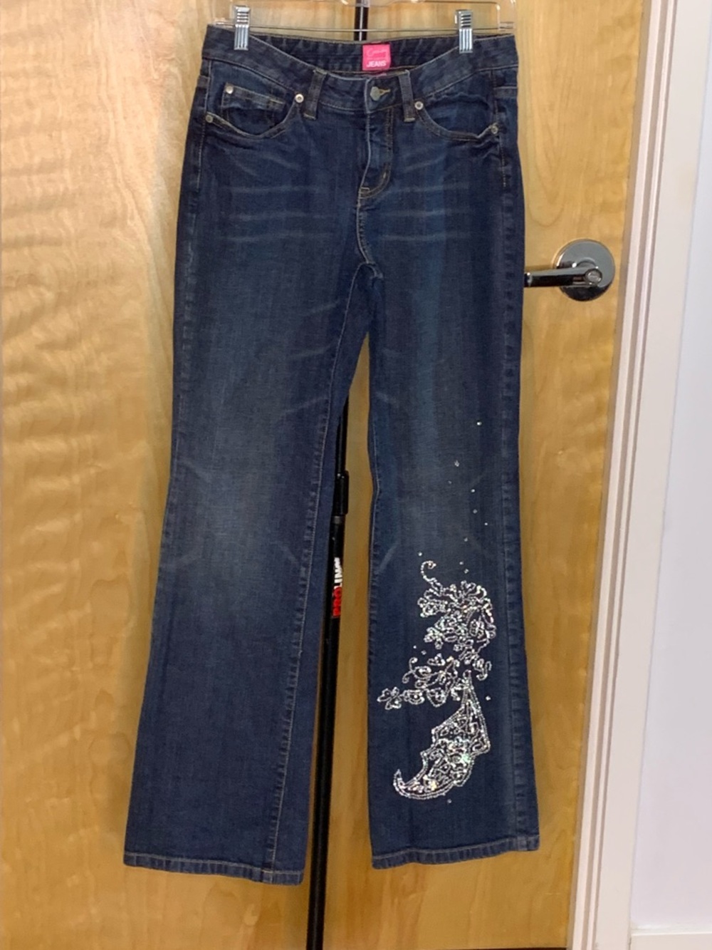 The Limited ‘Cassidy’ Dark Blue Bootcut Jeans with Rhinestone Embellishment